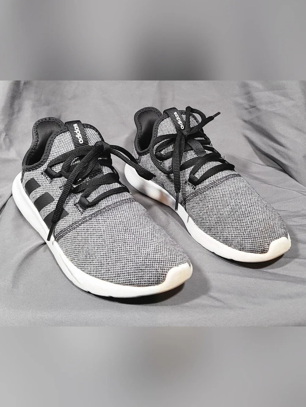 adidas Men's Grey and Black Knit Sneakers